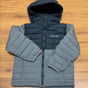 Columbia Kids Two-Tone Hooded Puffer Jacket - Black & Gray